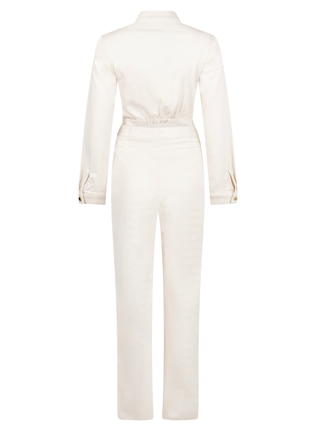 Camille: Long sleeve white Jumpsuit