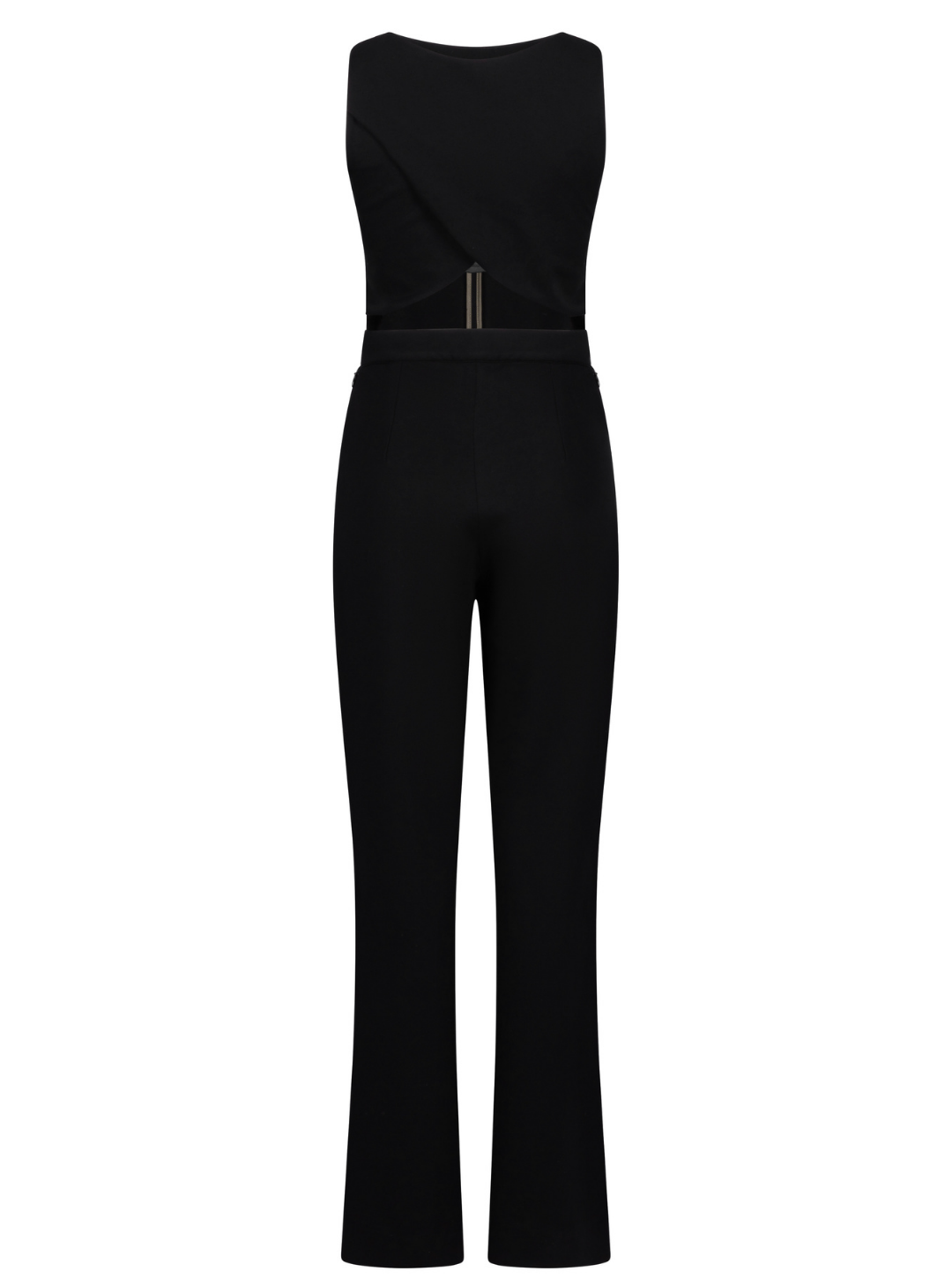 Elaiza: Black sleeveless Jumpsuit