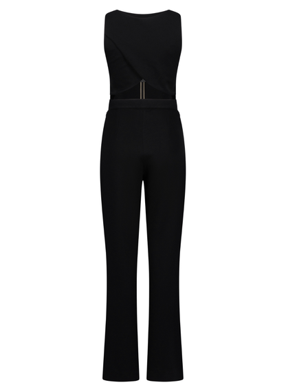 Elaiza: Black sleeveless Jumpsuit
