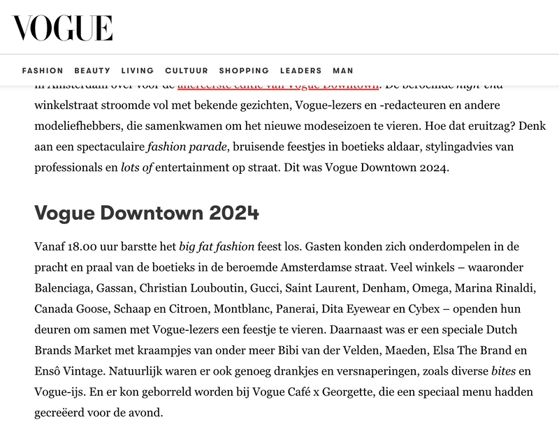 ELSA IN VOGUE DOWNTOWN